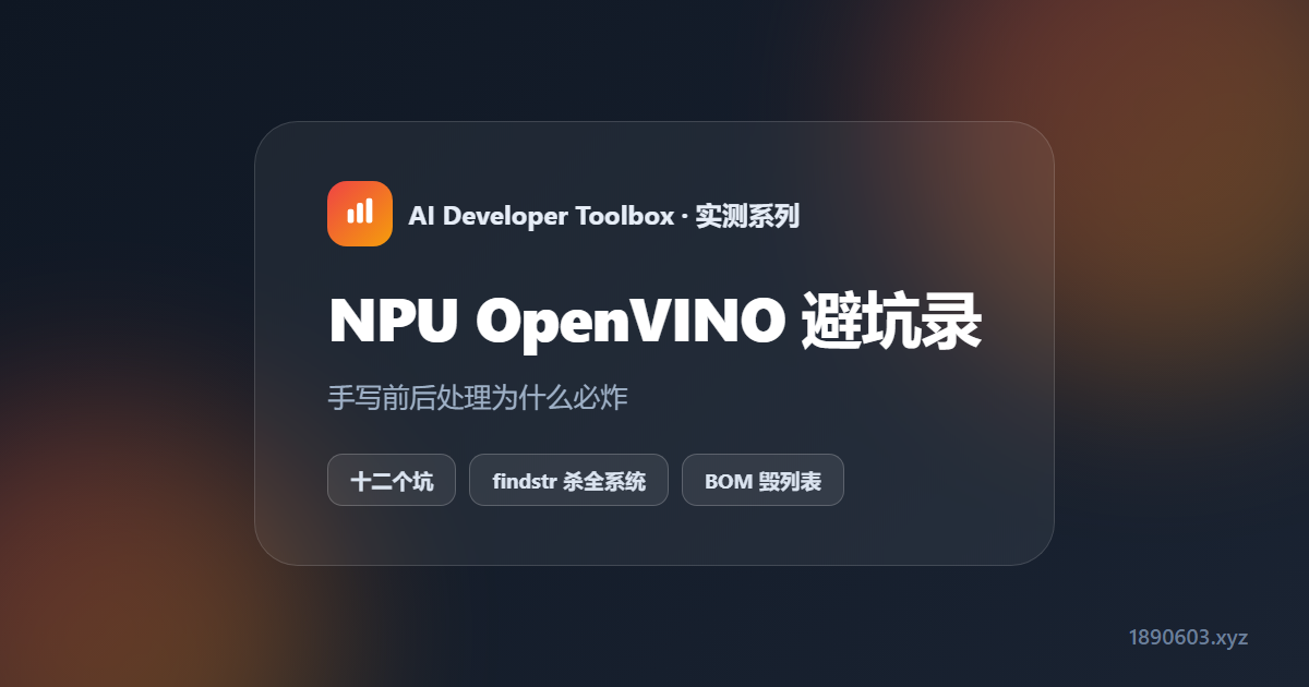 NPU OpenVINO 避坑录：手写前后处理为什么必炸、调度十二坑