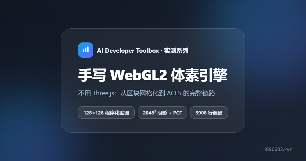 零依赖 WebGL2 体素引擎：6221 行单文件怎么搭起来